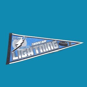 Vintage Tampa Bay Lightning NHL Licensed 30" x 12" Pennant Rico Tag Express